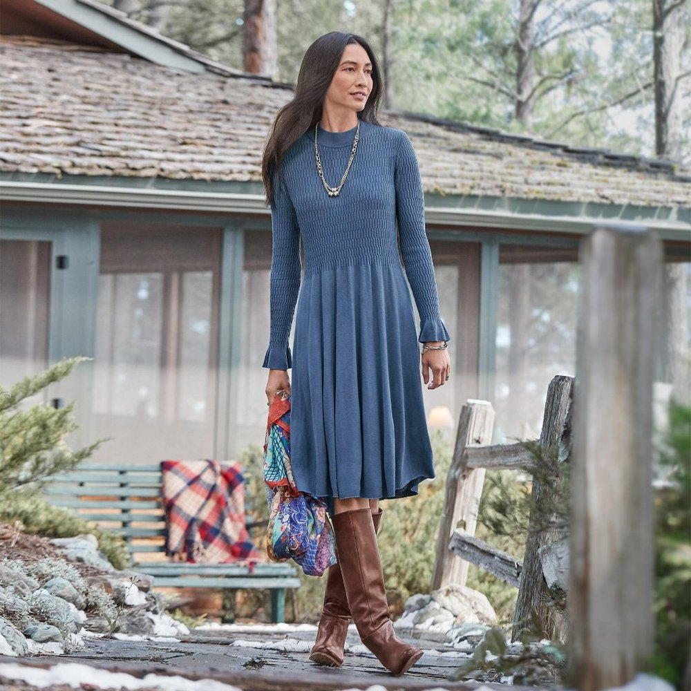 Sundance Blue Long-Sleeve Dress